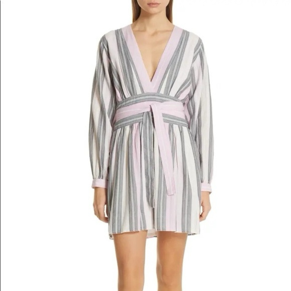 Robert Rodriguez Long Sleeve Pink and Gray Dress